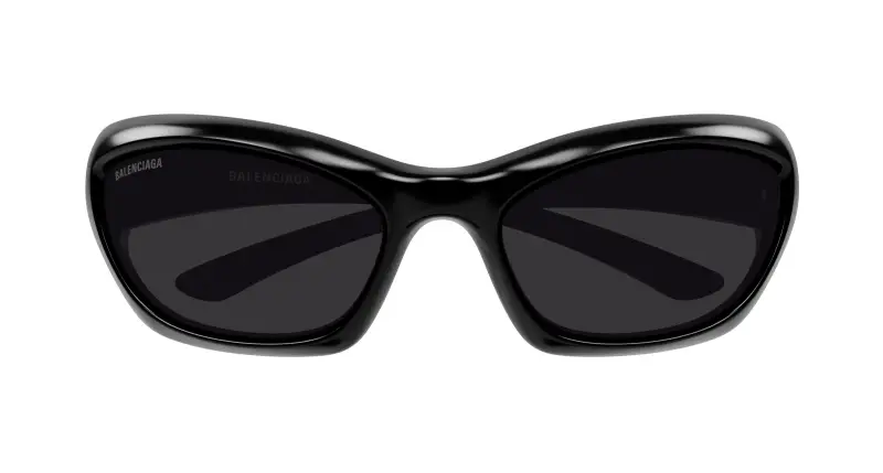 Unisex Balenciaga BB0463S 001 Occhiali da sole Bio-iniettato Nero Grigio Geometrica miniatura 2