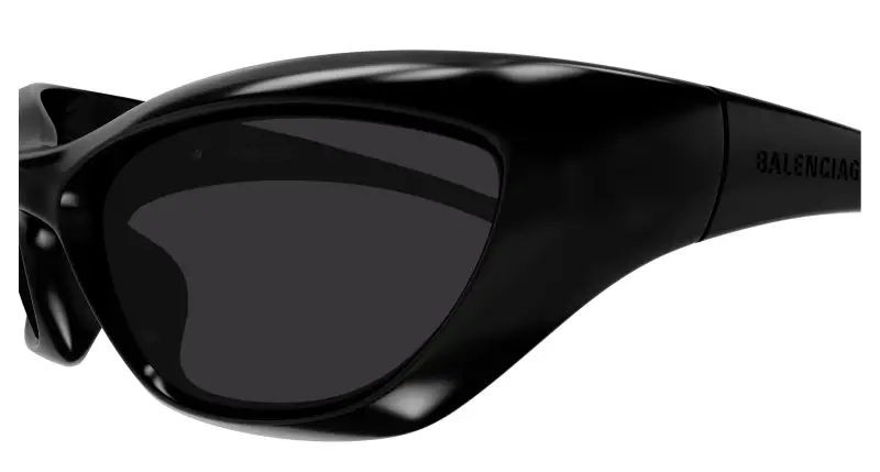 Unisex Balenciaga BB0463S 001 Occhiali da sole Bio-iniettato Nero Grigio Geometrica miniatura 3