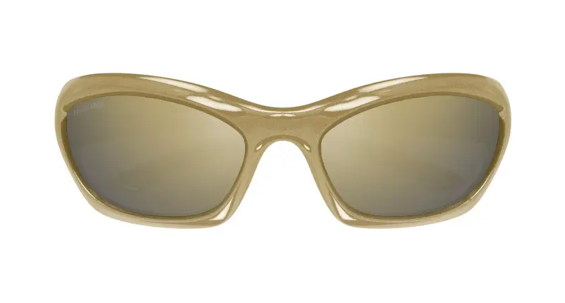 Unisex Balenciaga BB0463S 002 Occhiali da sole Bio-iniettato Verde Bronzo Geometrica miniatura 2