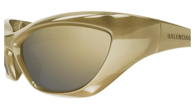 Unisex Balenciaga BB0463S 002 Occhiali da sole Bio-iniettato Verde Bronzo Geometrica miniatura 3