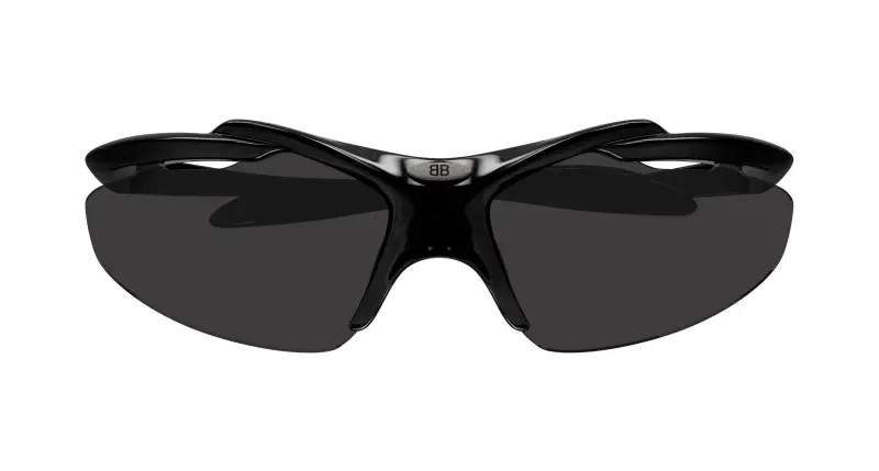 Unisex Balenciaga BB0464S 001 Occhiali da sole Bio-iniettato Nero Grigio Geometrica miniatura 2