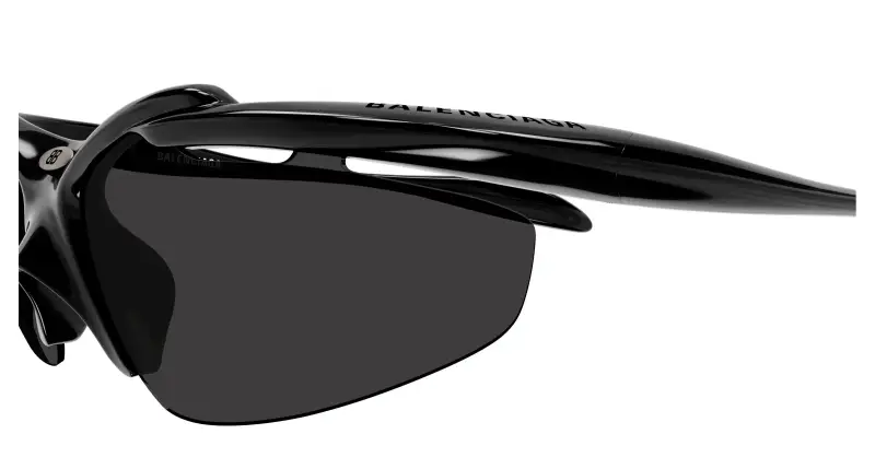 Unisex Balenciaga BB0464S 001 Occhiali da sole Bio-iniettato Nero Grigio Geometrica miniatura 3