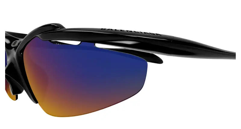 Unisex Balenciaga BB0464S 005 Occhiali da sole Bio-iniettato Nero Viola Geometrica miniatura 3