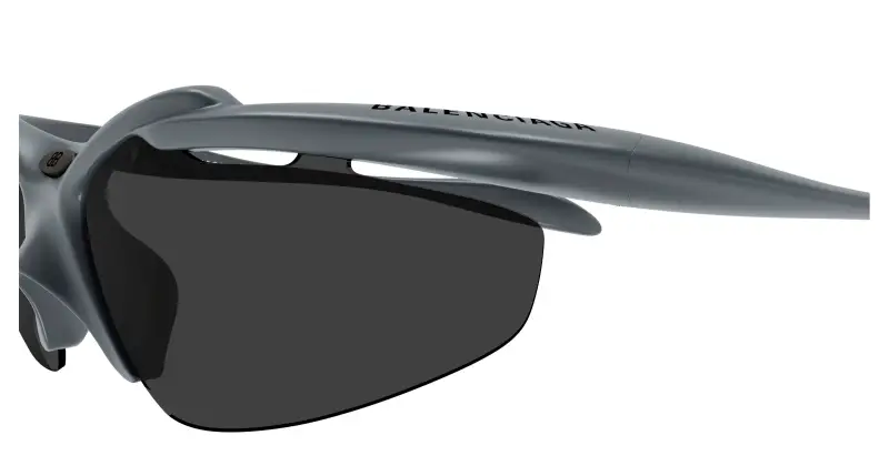 Unisex Balenciaga BB0464S 006 Occhiali da sole Bio-iniettato Grigio Grigio Geometrica miniatura 3