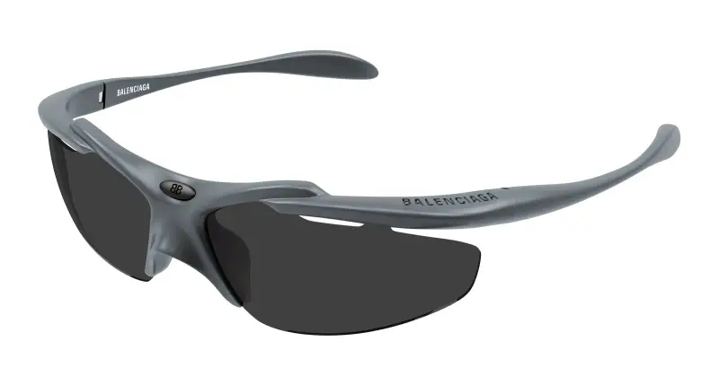 Unisex Balenciaga BB0464S 006 Occhiali da sole Bio-iniettato Grigio Grigio Geometrica