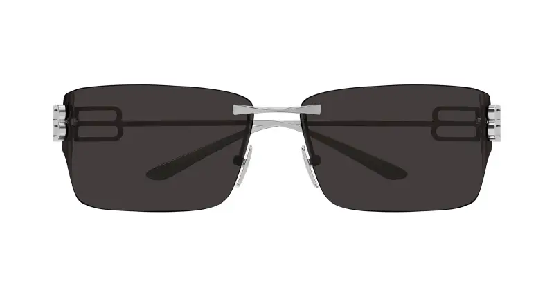 Unisex Balenciaga BB0485SA 001 Occhiali da sole Metallo Rutenio Grigio Squadrata miniatura 2