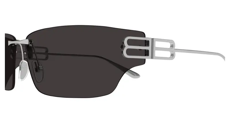 Unisex Balenciaga BB0485SA 001 Occhiali da sole Metallo Rutenio Grigio Squadrata miniatura 3