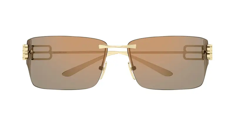 Unisex Balenciaga BB0485SA 002 Occhiali da sole Metallo Oro Rosa Squadrata miniatura 2