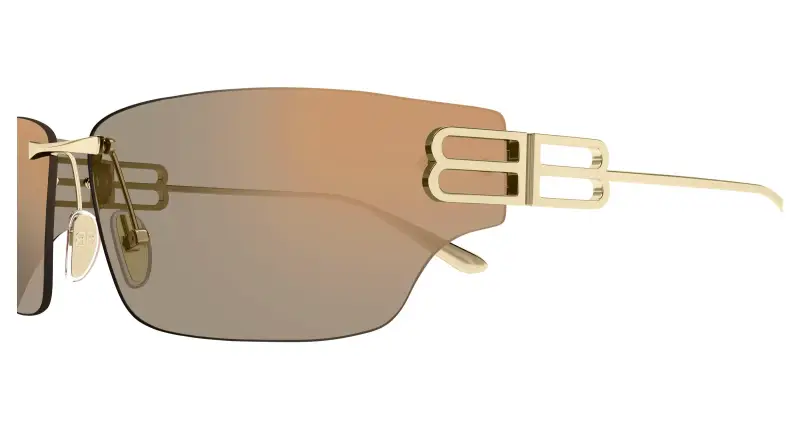 Unisex Balenciaga BB0485SA 002 Occhiali da sole Metallo Oro Rosa Squadrata miniatura 3