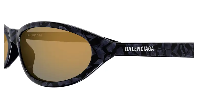 Balenciaga Unisex BB0007S 010 Occhiali da sole Acetato Nero Rotonda miniatura 2
