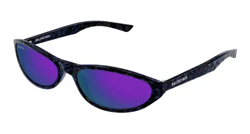 Balenciaga Unisex BB0007S 011 Occhiali da sole Acetato Viola Viola Rotonda