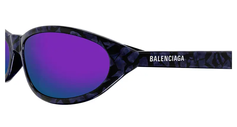 Balenciaga Unisex BB0007S 011 Occhiali da sole Acetato Viola Viola Rotonda miniatura 2