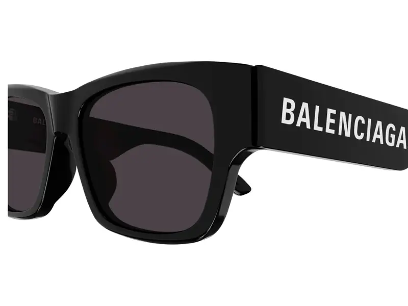 Balenciaga Unisex BB0262SA 001 Occhiali da sole Acetato Nero Grigio Squadrata miniatura 2