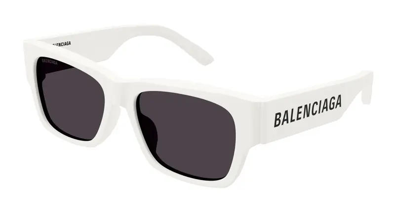 Balenciaga Unisex BB0262SA 003 Occhiali da sole Acetato Bianco Grigio Squadrata