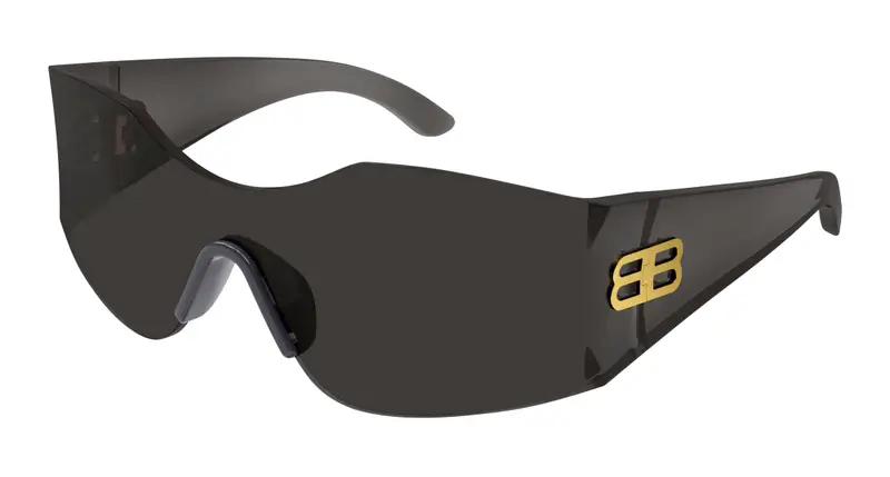 Balenciaga Unisex BB0292S 001 Occhiali da sole Nylon Grigio Grigio Geometrica