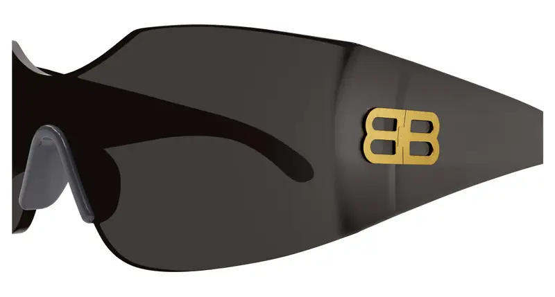 Balenciaga Unisex BB0292S 001 Occhiali da sole Nylon Grigio Grigio Geometrica miniatura 2