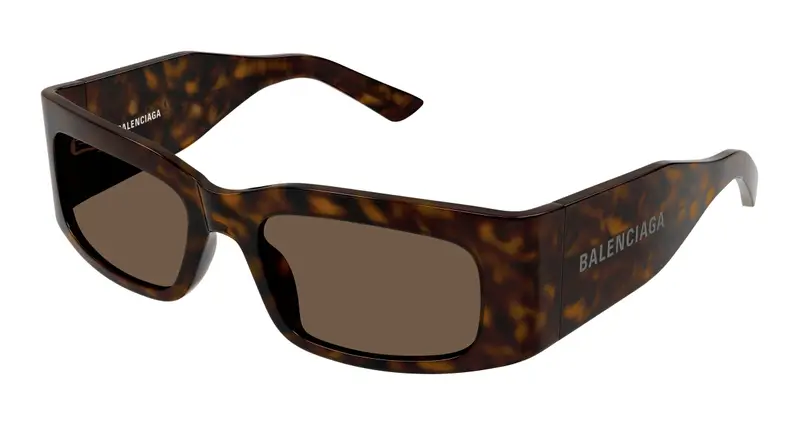Balenciaga Unisex BB0328S 002 Occhiali da sole Acetato Havana Marrone Squadrata