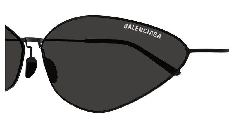 Balenciaga Unisex BB0350S 001 Occhiali da sole Titanio Nero Grigio Cat Eye miniatura 2