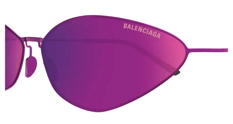 Balenciaga Unisex BB0350S 003 Occhiali da sole Titanio Rosa Viola Cat Eye miniatura 2