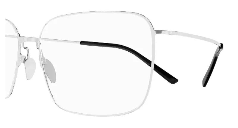 Unisex BB0351O 003 Montature da vista Acetato Argento Trasparente Squadrata miniatura 3