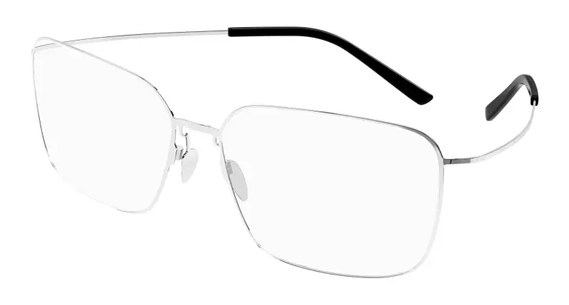 Unisex BB0351O 003 Montature da vista Acetato Argento Trasparente Squadrata