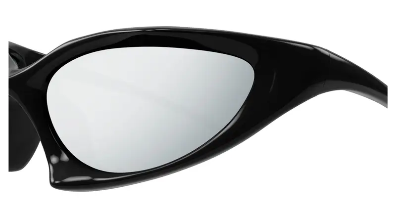 Balenciaga Unisex BB0352S 007 Occhiali da sole Bio-iniettato Nero Argento Geometrica miniatura 2