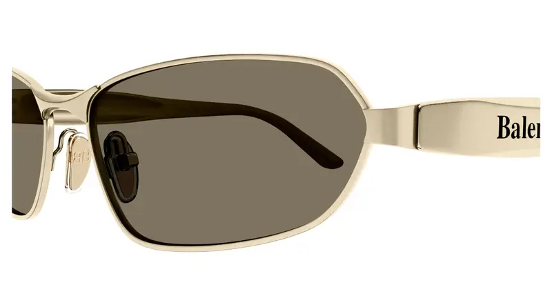 Balenciaga Unisex BB0355S 002 Occhiali da sole Metallo Oro Marrone Squadrata miniatura 2