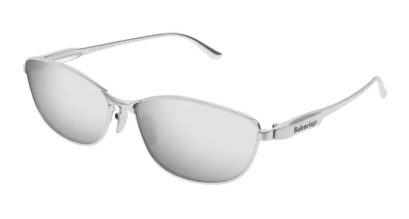 Balenciaga Unisex BB0357SA 002 Occhiali da sole Metallo Argento Argento Squadrata