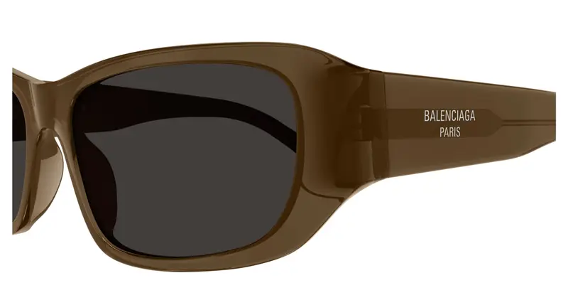 Balenciaga Unisex BB0365S 004 Occhiali da sole Acetato Marrone Grigio Squadrata miniatura 2