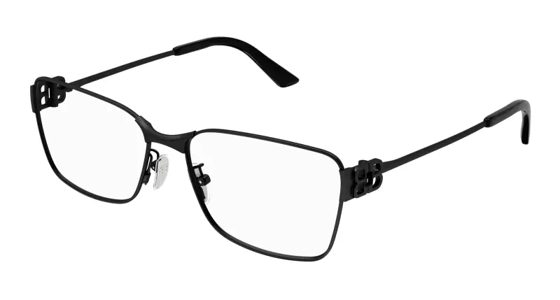 Unisex BB0375OA 001 Montature da vista Acetato Nero Trasparente Squadrata