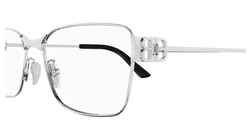 Unisex BB0375OA 003 Montature da vista Acetato Argento Trasparente Squadrata miniatura 3