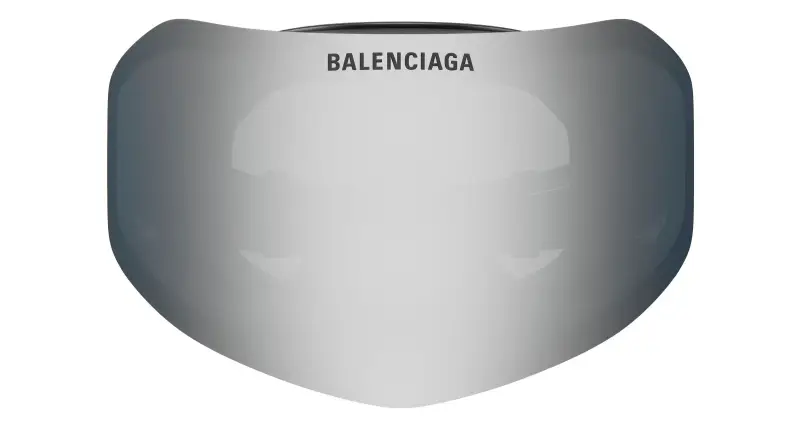 Unisex BB0379S 002 Occhiali da sole Acetato Nero Argento Maschera miniatura 2