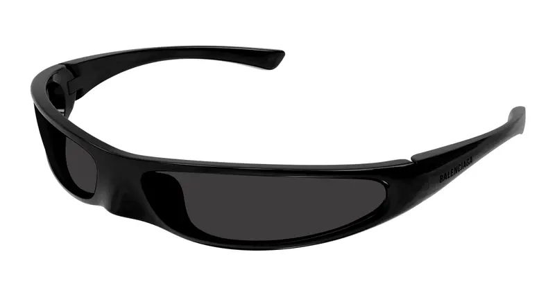 Balenciaga Unisex BB0383S 001 Occhiali da sole Bio-iniettato Nero Grigio Rotonda