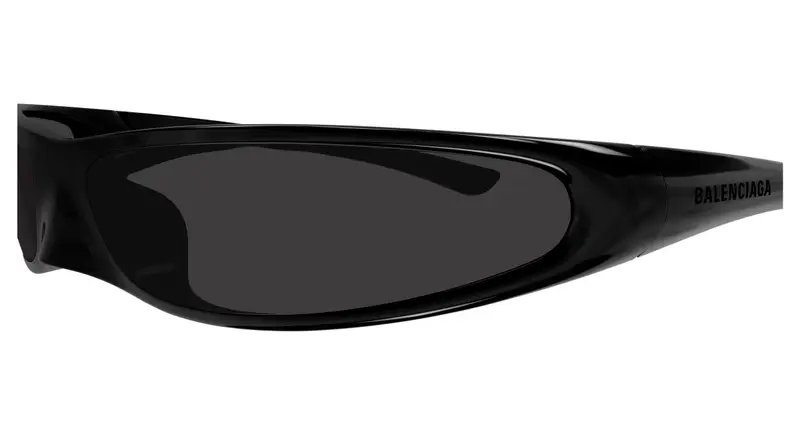 Balenciaga Unisex BB0383S 001 Occhiali da sole Bio-iniettato Nero Grigio Rotonda miniatura 2