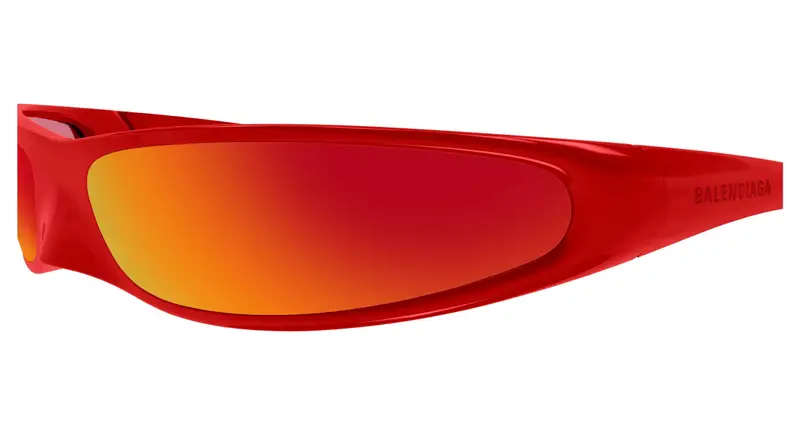 Balenciaga Unisex BB0383S 005 Occhiali da sole Bio-iniettato Rosso Rosso Rotonda miniatura 2