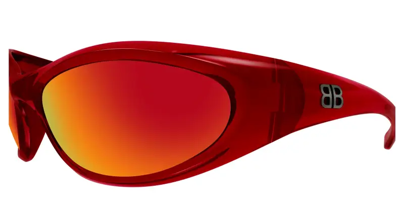 Unisex BB0384S 005 Occhiali da sole Acetato Rosso Rosso Cat Eye miniatura 3