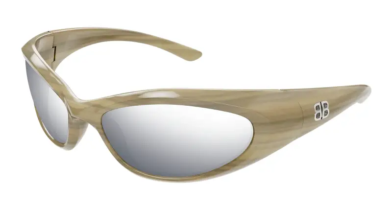 Unisex BB0384SA 004 Occhiali da sole Acetato Avorio Argento Cat Eye