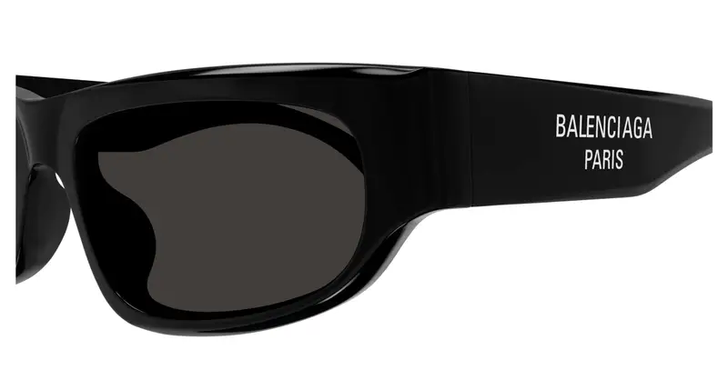 Balenciaga Unisex BB0388S 001 Occhiali da sole Acetato Nero Grigio Squadrata miniatura 2