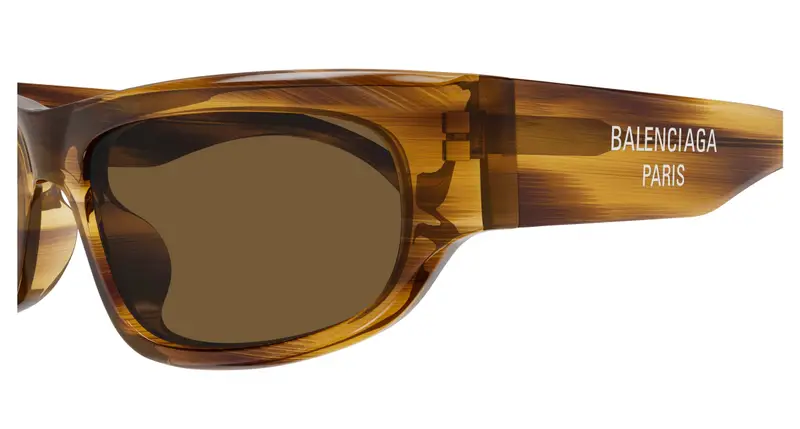 Balenciaga Unisex BB0388S 002 Occhiali da sole Acetato Marrone Marrone Squadrata miniatura 2