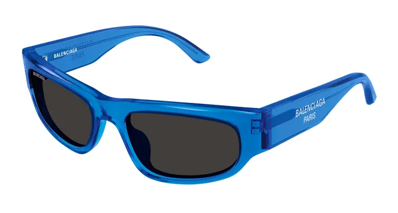 Balenciaga Unisex BB0388S 003 Occhiali da sole Acetato Blu Grigio Squadrata