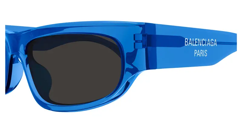 Balenciaga Unisex BB0388S 003 Occhiali da sole Acetato Blu Grigio Squadrata miniatura 2