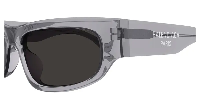 Balenciaga Unisex BB0388S 004 Occhiali da sole Acetato Grigio Grigio Squadrata miniatura 2