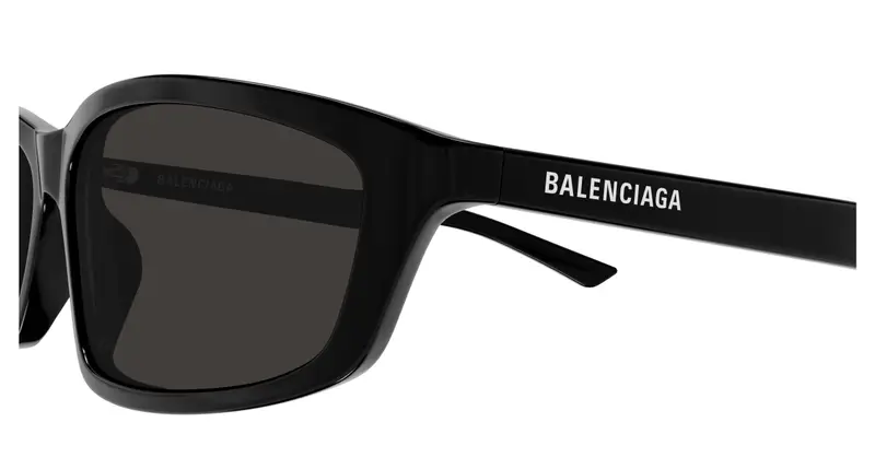 Balenciaga Unisex BB0401S 001 Occhiali da sole Acetato Nero Grigio Squadrata miniatura 2