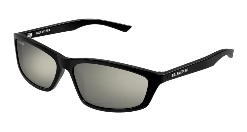 Balenciaga Unisex BB0401S 002 Occhiali da sole Acetato Nero Bianco Squadrata