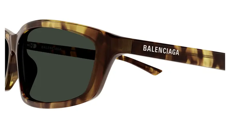 Balenciaga Unisex BB0401S 003 Occhiali da sole Acetato Havana Verde Squadrata miniatura 2