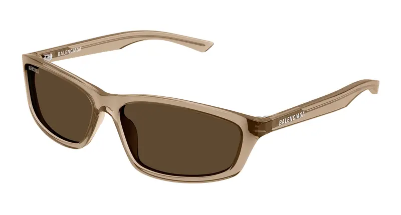 Balenciaga Unisex BB0401S 004 Occhiali da sole Acetato Beige Marrone Squadrata