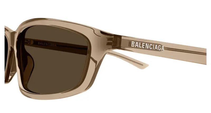Balenciaga Unisex BB0401S 004 Occhiali da sole Acetato Beige Marrone Squadrata miniatura 2