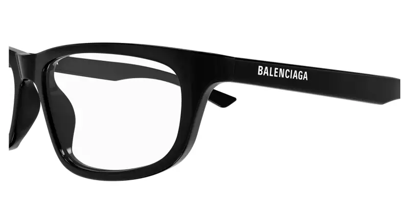 Unisex BB0407O 001 Montature da vista Acetato Nero Trasparente Squadrata miniatura 3