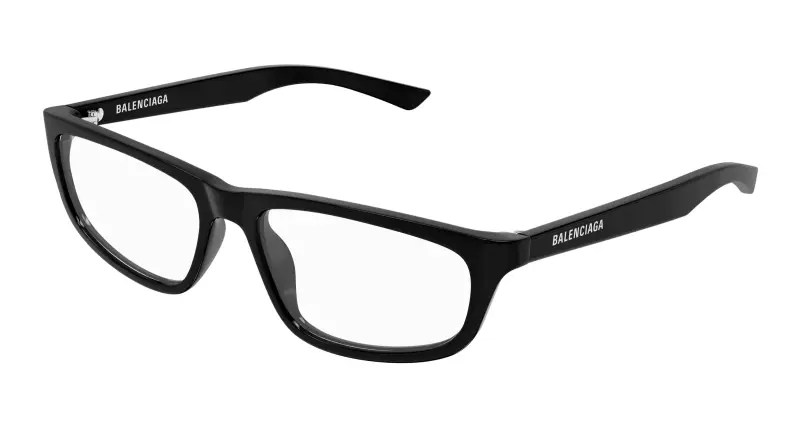 Unisex BB0407O 001 Montature da vista Acetato Nero Trasparente Squadrata