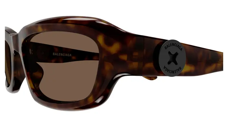 Balenciaga Unisex BB0409S 002 Occhiali da sole Acetato Havana Marrone Squadrata miniatura 2